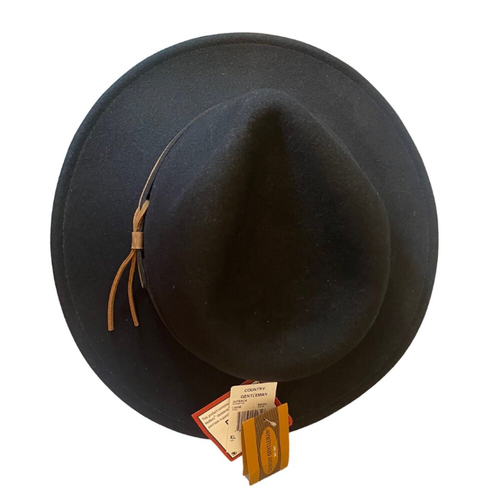 Country Gentleman Outback  Black  Hat 100% Wool Size XL